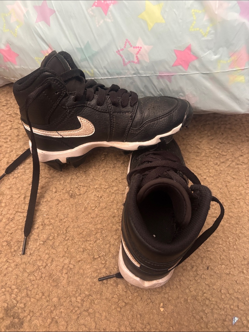 Nike Kids Black and White High-Top Sneakers